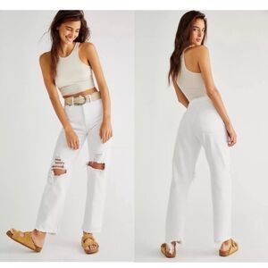 Agolde Women's Straight Leg Jeans in White